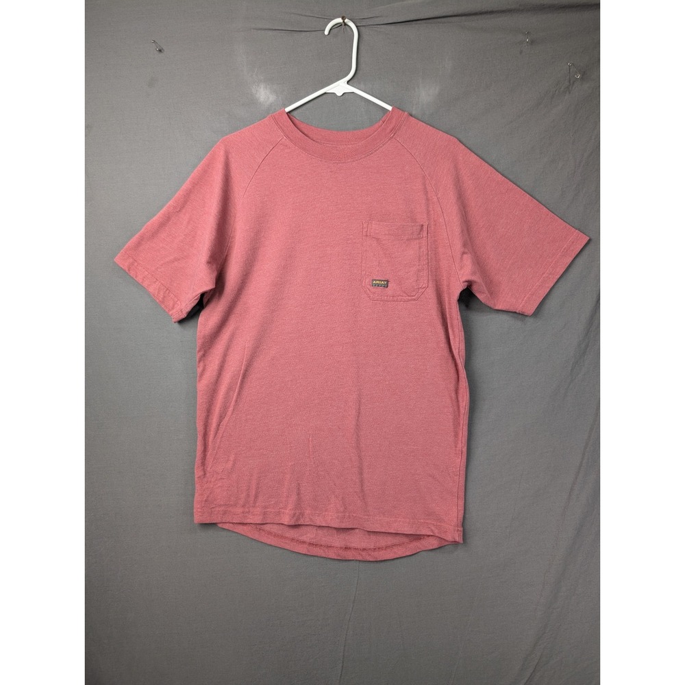 Ariat Rebar Cotton Strong Short Sleeve Pocket T-Shirt Red Mens S